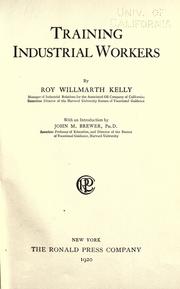 Cover of: Training industrial workers by Roy Willmarth Kelly