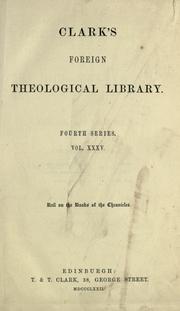 Cover of: The books of the Chronicles by Carl Friedrich Keil