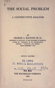 Cover of: The social problem by Charles A. Ellwood, Charles A. Ellwood