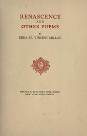 Cover of: Renascence and other poems by Edna St. Vincent Millay