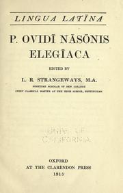 Cover of: P. Ovidi Nasonis elegiaca by Ovid