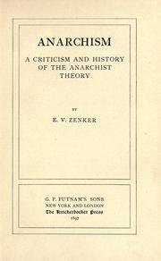 Cover of: Anarchism by Ernst Victor Zenker