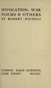 Front cover of Invocation by Nichols, Robert Malise Bowyer, 1893-1944.