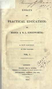 Cover of: Essays on practical education.