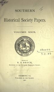 Cover of: Papers. by Southern Historical Society.