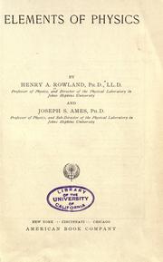 Cover of: Elements of physics