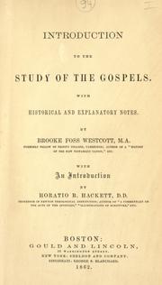 Cover of: Introduction to the study of the Gospels. by Brooke Foss Westcott