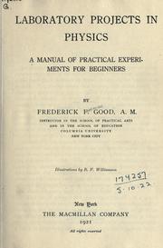 Cover of: Laboratory projects in physics by Frederick Foreman Good