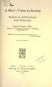 Cover of: A man's value to society by Newell Dwight Hillis, Newell Dwight Hillis