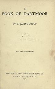 Cover of: A book of Dartmoor by Sabine Baring-Gould