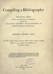 Cover of: Compiling a bibliography. by George Watson Cole