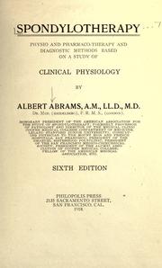 Spondylotherapy by Albert Abrams