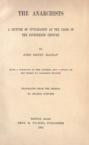 Cover of: The anarchists by John Henry Mackay