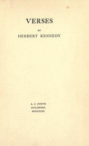 Verses by Herbert Lennard Goodrich Kennedy