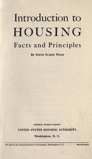 Cover of: Introduction to housing: facts and principles.