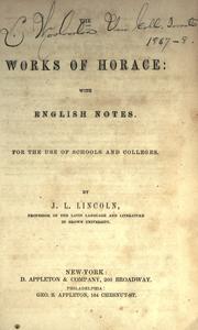 Cover of: Works by Horace, Horace