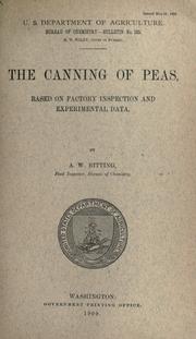 Cover of: The canning of peas by A. W. Bitting