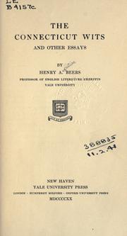 The Connecticut wits, and other essays by Henry A. Beers