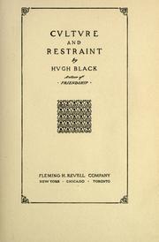 Cover of: Culture and restraint