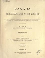 Cover of: Canada, an encyclopaedia of the country by J. Castell Hopkins