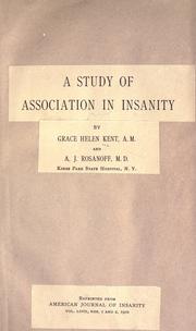 Cover of: A study of association in insanity