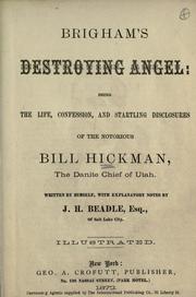 Cover of: Brigham's destroying angel by William Adams Hickman