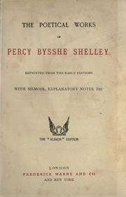 Cover of: The poetical works of Percy Bysshe Shelley by Percy Bysshe Shelley
