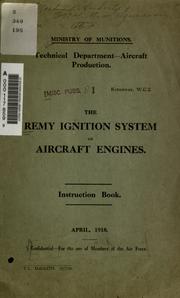 Cover of: The Remy ignition system on aircraft engines: instruction book.