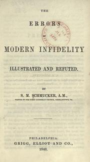 Cover of: The errors of modern infidelity: illustrated and refuted