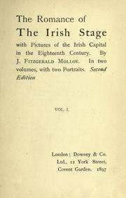 Cover of: The romance of the Irish stage. by J. Fitzgerald Molloy