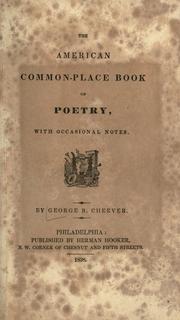 Cover of: The American common-place book of poetry: with occasional notes