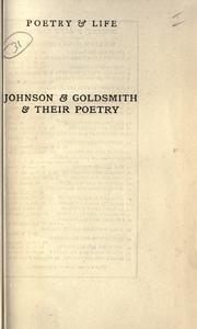 Cover of: Johnson & Goldsmith & their poetry.