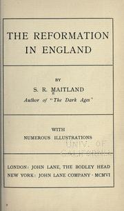 Cover of: The Reformation in England by Samuel Roffey Maitland