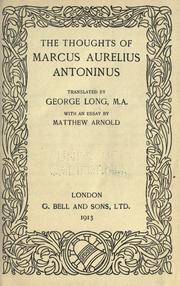 Cover of: The thoughts of the Emperor M. Aurelius Antoninus by Marcus Aurelius