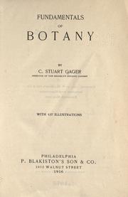 Cover of: Fundamentals of botany by C. Stuart Gager