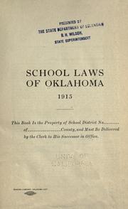 Cover of: School laws of Oklahoma, 1915 