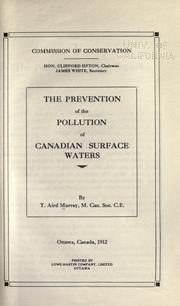 Cover of: The prevention of the pollution of Canadian surface waters