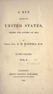 Cover of: A run through the United States, during the autumn of 1840.