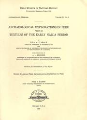 Cover of: Archaeological explorations in Peru.