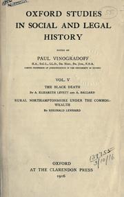 Cover of: The black death on the estates of the see of Winchester: with a chapter on the manors of Witney, Brightwell, and Downton by A. Ballard.