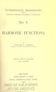 Cover of: Harmonic functions.