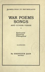 Cover of: Ramblings in rhymeland by Ebenezer Bain