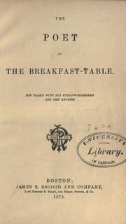 Cover of: The poet at the breakfast-table by Oliver Wendell Holmes, Sr.