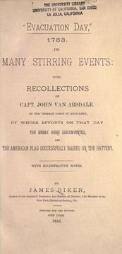 Cover of: "Evacuation day", 1783 by James Riker