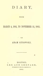 Cover of: Diary ... by De Gurowski, Adam G. count