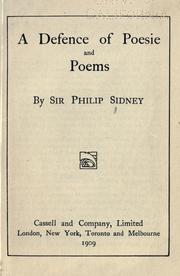 Cover of: A defence of poesie and poems by Sir Philip Sidney