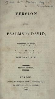 Cover of: A version of the Psalms of David by Joseph Cottle