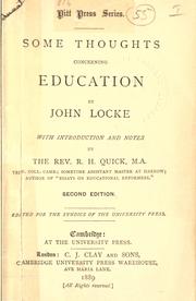Cover of: Some thoughts concerning education. by John Locke