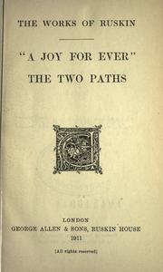 Cover of: "A  joy for ever". by John Ruskin