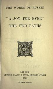 Cover of: "A  joy for ever". by John Ruskin, John Ruskin